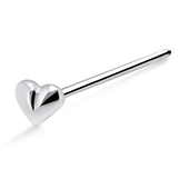 Mini Heart Silver Straight Nose Stud NSKA-835